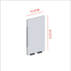 Mark Maker Modular Sneeze Guard Side - 11.5" W x 31.5" H panel 1/4" Clear Acrylic -2 4" aluminum bottom rails - 18" living hinge-Made from 1/4” clear acrylic.