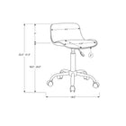 Monarch Specialties 7463 Multi-Position Office Chair - White -Product dimensions: 18.5 inches L x 18.5 inches W x 25.5 inches H