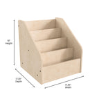 Flash Furniture Bright Beginnings Commercial Grade Modular Wooden Classroom 4 Tier Book Display Shelf - Natural-Greenguard Certified Wood for Healthier Air Quality
