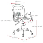 CorLiving LOF-278-O Black Leatherette and Blue Mesh Adjustable Office Chair-Gas lift adjusts to your desk height with ease