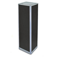 Azar Displays 60" x 16" 4-Sided Pegboard Spinner Floor Display, Black (700405-BLK)-Square tower spinner
