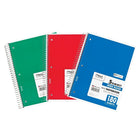 Mead Spiral 5-Subject Wide Ruled Paper Notebook - 180 Sheets - 10-1/2" x 8" - Assorted Colours - Pack of 6-Paper colour: White