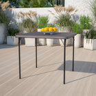 Flash Furniture 34" Square Bi-Fold Dark Grey Plastic Folding Table with Carrying Handle-Waterproof, Impact and Stain Resistant Top