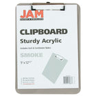 JAM Paper Plastic Clipboards, 9" x 13", Smoke, 2 Pack (340926884g)-Made from plastic
