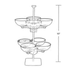 Azar Quad Arm Bowl Tower with 8 Plastic Bowls, 14" Diameter (750342)-Clear Polycarbonate/ Silver Metal
