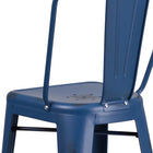 Flash Furniture 30"H Distressed Antique Blue Metal Indoor-Outdoor Barstool with Back-Distressed Antique Blue Powder Coat Finish