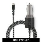 Cat 5.4amp Car Charger with Dual USB Port and 6ft Braided Nylon USB-IF Certified USB-C Cord-Certified Hi-Speed USB