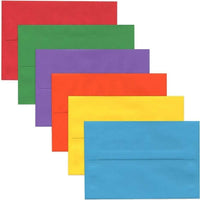 JAM Paper A2 Invitation Envelopes - 4 3/8 x 5 3/4 - Assorted Bright Colour Envelopes - 150 Pack -Assortment of Coloured A2 Envelopes: Blue, Red, Orange, Green, Purple, and Yellow
