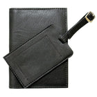 Ashlin Oklahoma RFID Blocking Passport Wallet and Luggage Tag, Black-Passport and Luggage Tag (1) set.