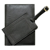 Ashlin Oklahoma RFID Blocking Passport Wallet and Luggage Tag, Black-Passport and Luggage Tag (1) set.