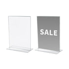 Futech CTS0155 Acrylic Letter Size Sign Holder - 4 Pack-The CTS0155 Acrylic Sign Holder is a great promotional or advertising display for your customers or guests. The display is a letter size print, which artwork can be done straight from your own personal printer and inserted right into the display after.