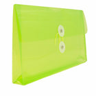 JAM Paper Plastic Envelopes with Button and String Tie Closure #10 Business Booklet - 5.25" x 10" - Lime Green - 12 Pack -Size: #10 (5.25" L x 10" W)