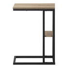 Monarch Specialties 3672 Accent Table - 25"H/Dark Taupe/Black Metal-Product dimensions: 18.25 Inch W x 10.25 Inch D x 25.25 Inch H