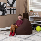 Flash Furniture Small Solid Brown Kids Bean Bag Chair-Machine Washable Removable Slip Cover
