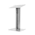 Urbann Y5 Lectern No Wheels - Mahogany Wood - Aluminum Grey-610 mm x 510 mm x 1143 mm (24" x 20" x 45")