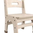 Flash Furniture Bright Beginnings Commercial Grade Wooden Classroom Chairs, 9" Seat Height with Foot Caps - Natural - Set of 2-Extra Underseat and Leg Bracing with Anti-Slip Silicon Foot Caps