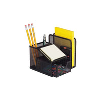 Staples Metal Mesh Office Manager - Black-Multi-compartment mesh organizer, store and organize stationery, notepads, and other office utensils
