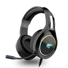Havit H2232D LED Lighting 3.5mm and USB, 50mm Drive Gaming Headset, Black-3.5mm Headset