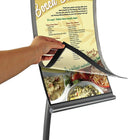 Azar Displays 17" x 11" Curved Metal Floor Sign Holder (300888)-Curved metal floor stand