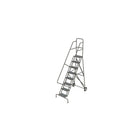 Tri-Arc Roll & Fold Rolling Ladder, 8 Step, 86" Height, Perforated (KDRF108166)-Frame Material: Steel