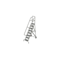 Tri-Arc Roll & Fold Rolling Ladder, 8 Step, 86" Height, Perforated (KDRF108166)-Frame Material: Steel
