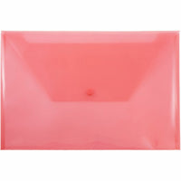 JAM Paper Plastic Envelopes with Snap Closure - Legal Booklet - 9.75" x 14.5" - Red - 12 Pack -Colour: Red 