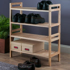 Winsome Mercury 2-Piece Stackable Shoe Rack Set, Natural (81429)-5