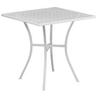 Flash Furniture 28" Square White Indoor-Outdoor Steel Patio Table-Patio Table