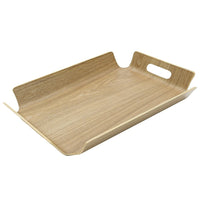 Cathay Importers Bentwood Rect Tray with Handles, 15.75"W x 11.5"D x 2"H, Light Brown-Serving tray