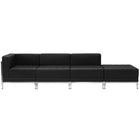 Flash Furniture  Hercules Imagination Series Leather 4-Piece Chair and Ottoman Set, Black (ZBIMAGSET9)-Black Bonded Leather