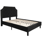 Flash Furniture Brighton Full Size Tufted Upholstered Platform Bed - Black Fabric-Arched Headboard