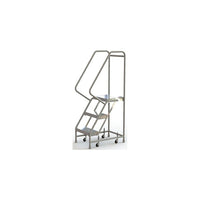 Tri-Arc Manufacturing Aluminum Rolling Ladder, Step Width: 16", Step Type: Ribbed, No. of Steps: 3 (WLAR103164)-No. of Steps: 3