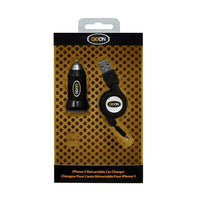 Goon 99334, Retractable USB Charger & 12v Charger for iPhone 5 Devices, 3.6" x 1.5 X6", 40GR-For iPhone 5 Devices