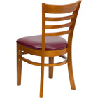 Flash Furniture HERCULES Series Ladder Back Cherry Wood Restaurant Chair - Burgundy Vinyl Seat-Burgundy Vinyl Upholstered Seat