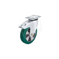 Blickle Softhane Medium Duty Casters, Wheel Diameter: 5" (127 Mm), Caster Type: Swivel w/Brake (LK-ALST 100K-1-FI)-Wheel Diameter: 5" (127 mm)