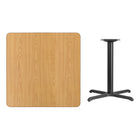 Flash Furniture 36'' Square Laminate Table Top, Natural with 30'' x 30'' Table-Height Base (XUNT3636T3030)-Natural Laminate Top