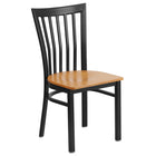 Flash Furniture HERCULES Series Black School House Back Metal Restaurant Chair - Natural Wood Seat-500 lb. Weight Capacity