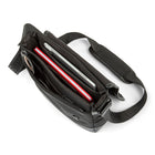 The Rolling Stones Flashpoint Collection Textured Polyester Crossbody Bag - Black-Small front zippered pocket on the flap for easy access to your smaller items