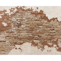 Wall Rogues Distressed Brick Wall Mural, Orange-Printed on nonwoven material