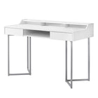 Monarch Specialties 7361 48" Computer Desk - White/Silver Metal-2 storage drawers with a push-in mechanism and one open concept middle shelf