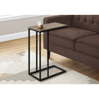 Monarch Specialties 3766 Accent Table - 25"H/Dark Taupe/Black Metal-With a trendy smooth dark taupe wood-look surface, this C shape side table slips easily under your sofa, chair or bed and sits slightly off the ground to prevent damage to your floor