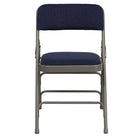 Flash Furniture HERCULES Series Curved Triple Braced & Double-Hinged Navy Fabric Metal Folding Chair-Padded Metal Folding Chair