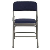 Flash Furniture HERCULES Series Curved Triple Braced & Double-Hinged Navy Fabric Metal Folding Chair-Padded Metal Folding Chair