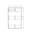 Azar Six-Pocket Wall Mount Bifold Brochure Holder, 2 Pack (252091)-Clear Acrylic