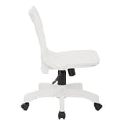 OSPHF Deluxe Armless Bankers Chair, White-Deluxe bankers chair with wood seat