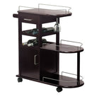 Winsome Entertainment Cart, Glass Rack, Cabinet, Drawer, Espresso-Cart stores up to 6 bottles of wine