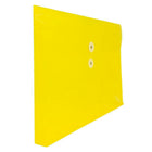 JAM Paper Plastic Envelopes with Button and String Tie Closure, Legal Booklet, 9.75 x 14.5, Yellow Poly, 12 Pack (219B1YE)-Opening: booklet