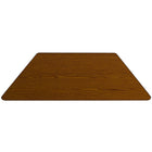 Flash Furniture Mobile 29.5"W x 57.25"L Trapezoid Oak Thermal Laminate Activity Table - Standard Height Adjustable Legs-Table can be used alone or grouped together for cooperative learning