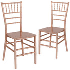 Flash Furniture HERCULES Series Rose Gold Resin Stacking Chiavari Chair - 2 Pack-1000 lb. Weight Capacity