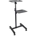 StarTech.com Mobile Projector and Laptop Stand - Portable Presentation Cart-This heavy-duty mobile cart provides 2 shelves (at different heights) that each support 22lb (10kg), Durable rolling projector cart has a strong/sturdy base (17.9" x 19.7"/45.5cm x 50.2cm) with lockable casters/wheels